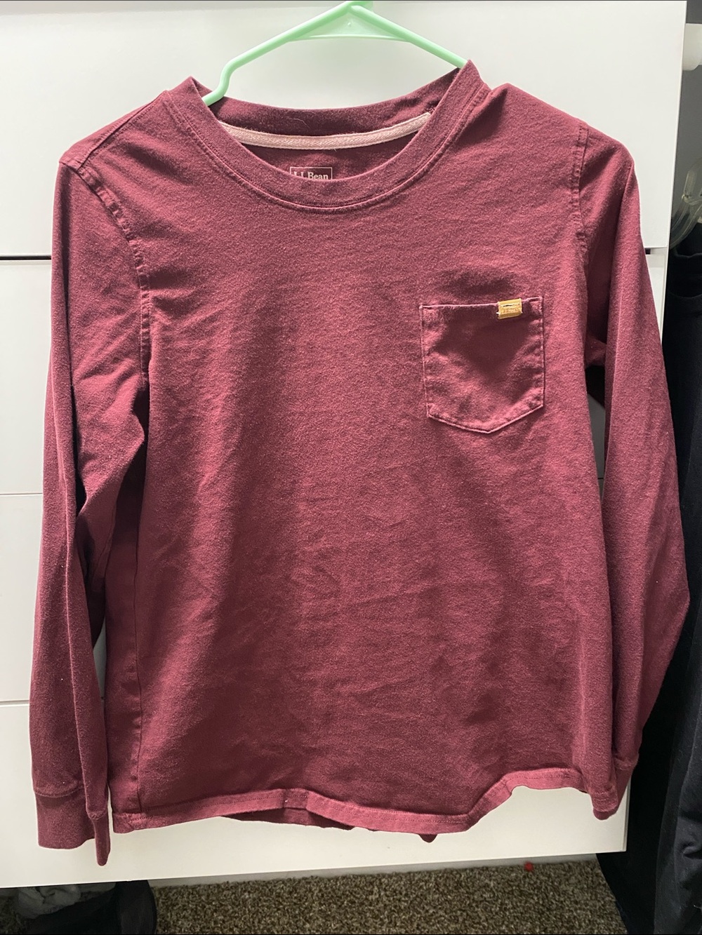 L.L. Bean Women’s Long Sleeve Pocket Tee - Burgundy